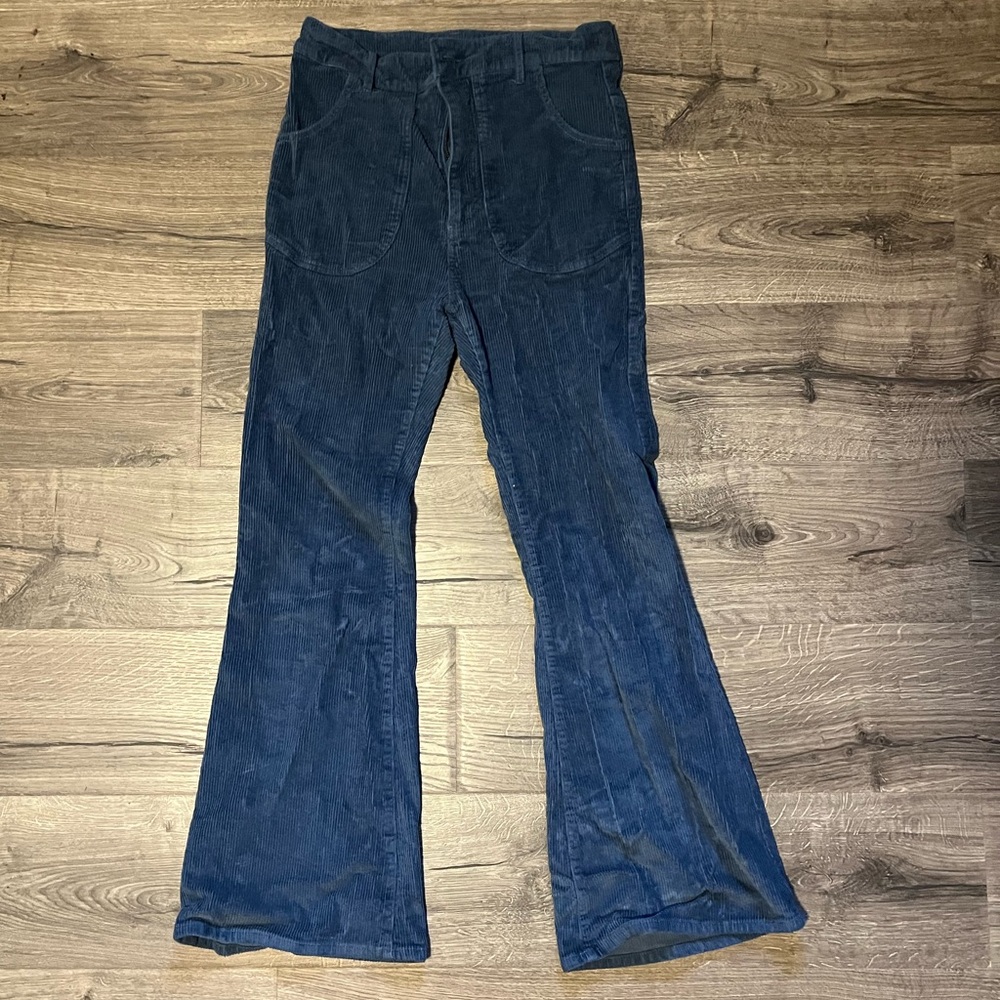 Hammies original high waisted slate blue corduroy bell bottoms